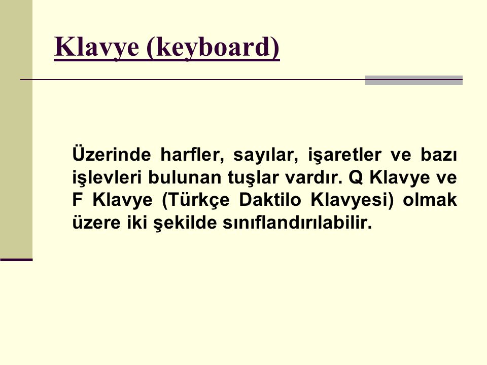 Klavye (keyboard)