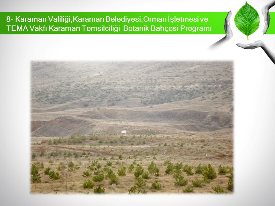 8- Karaman Valiliği,Karaman Belediyesi,Orman İşletmesi ve TEMA Vakfı Karaman Temsilciliği Botanik Bahçesi Programı