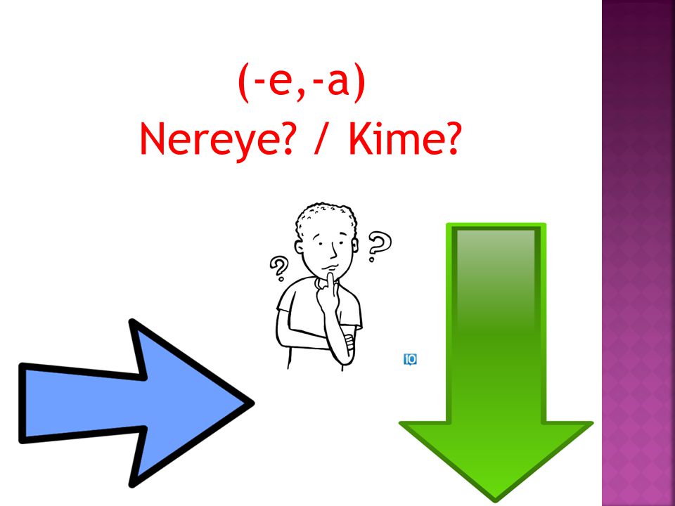 (-e,-a) Nereye / Kime
