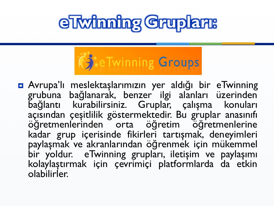 eTwinning Grupları:
