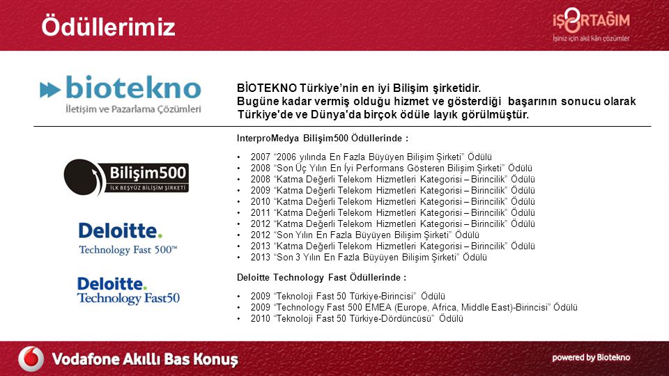 Ödüllerimiz BİOTEKNO Türkiye’nin en iyi Bilişim şirketidir.