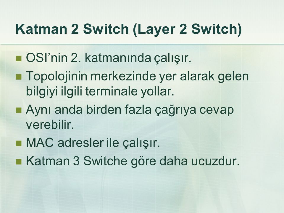 Katman 2 Switch (Layer 2 Switch)