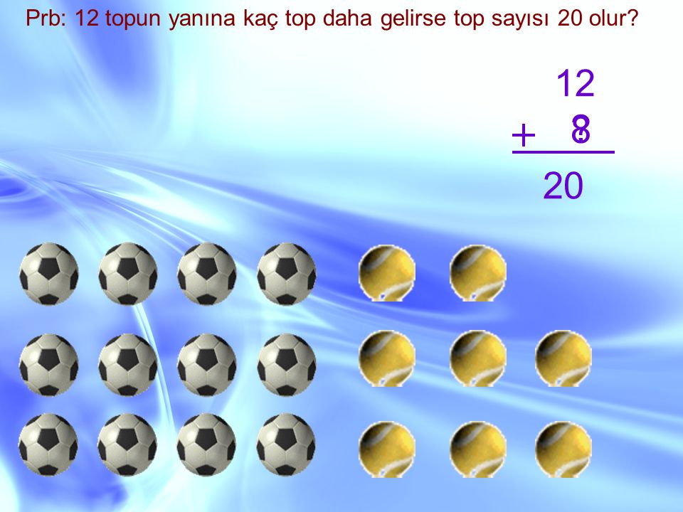 Prb: 12 topun yanına kaç top daha gelirse top sayısı 20 olur
