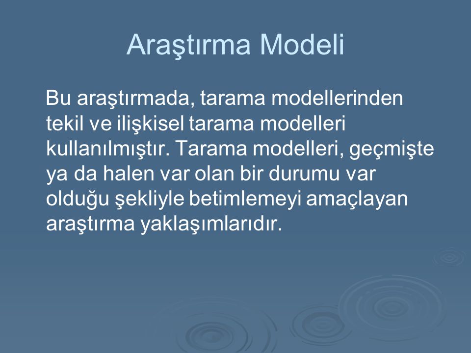 Araştırma Modeli