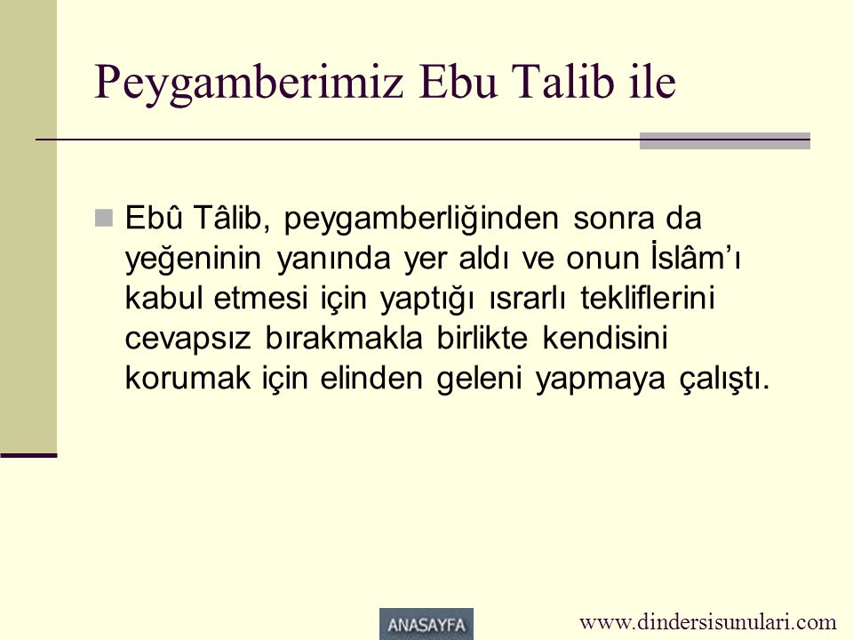 Peygamberimiz Ebu Talib ile