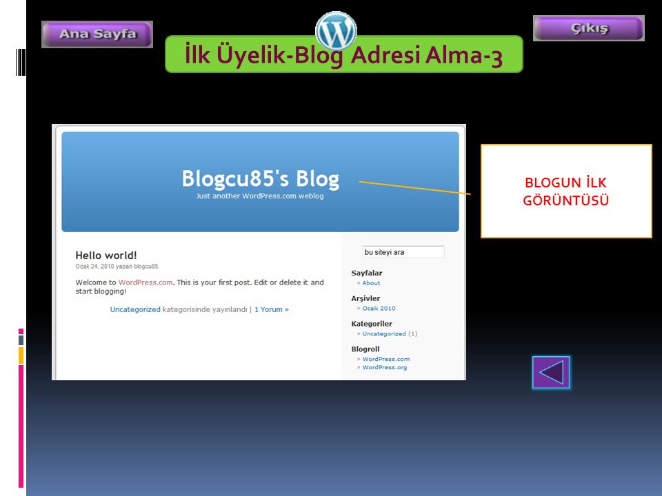 İlk Üyelik-Blog Adresi Alma-3
