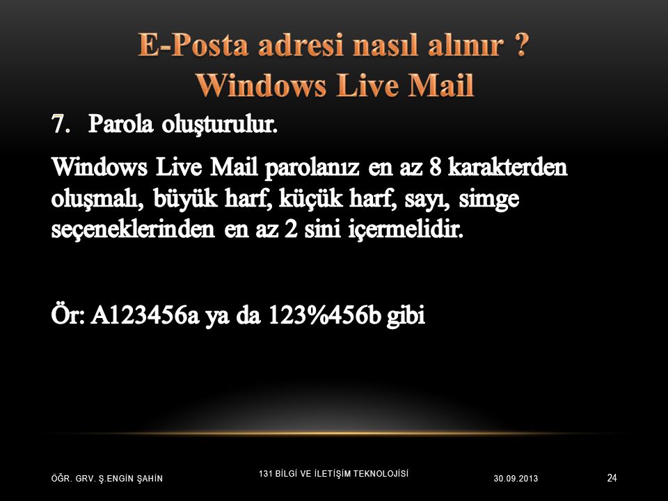 E-Posta adresi nasıl alınır Windows Live Mail