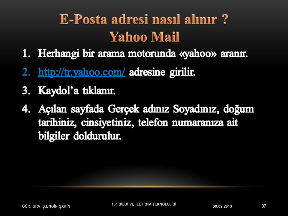 E-Posta adresi nasıl alınır Yahoo Mail