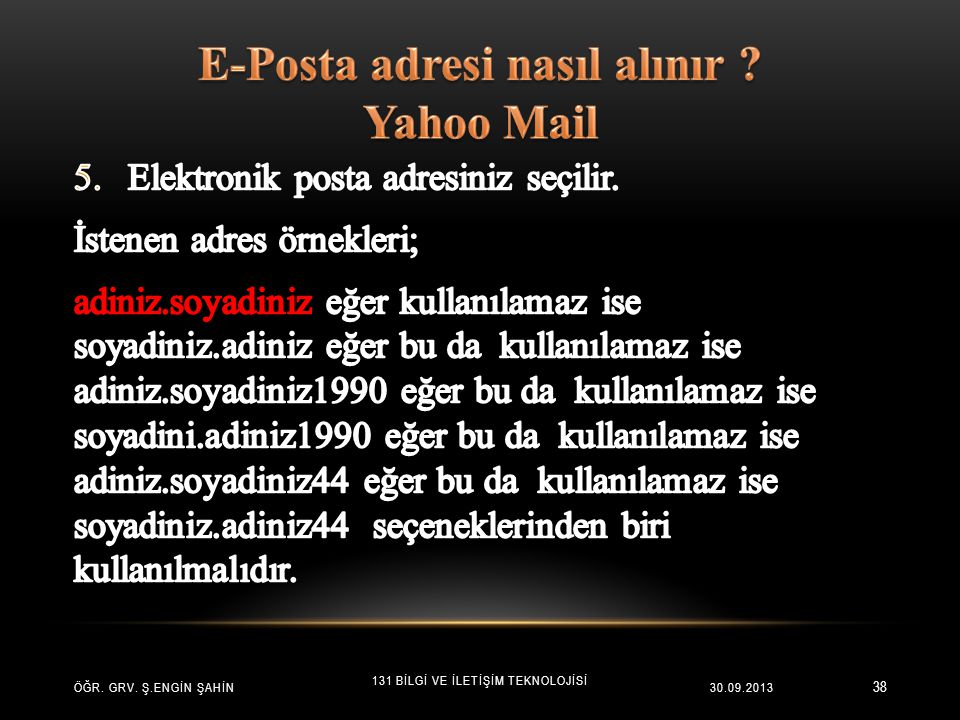 E-Posta adresi nasıl alınır Yahoo Mail