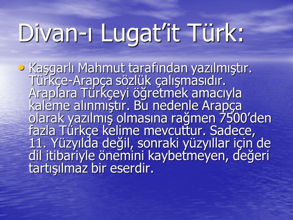 Divan-ı Lugat’it Türk: