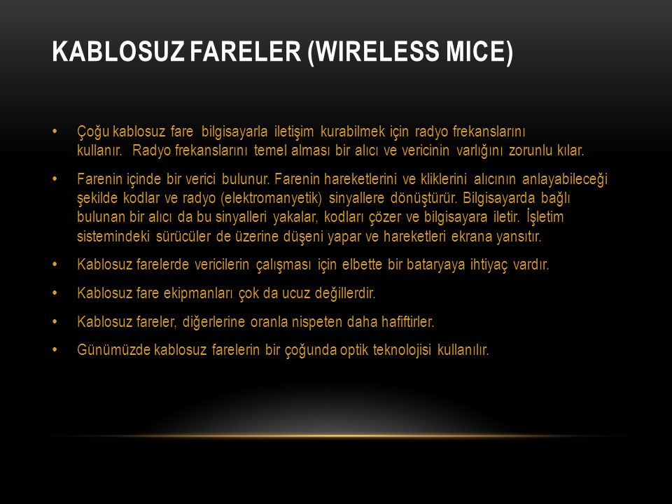Kablosuz Fareler (Wireless Mice)