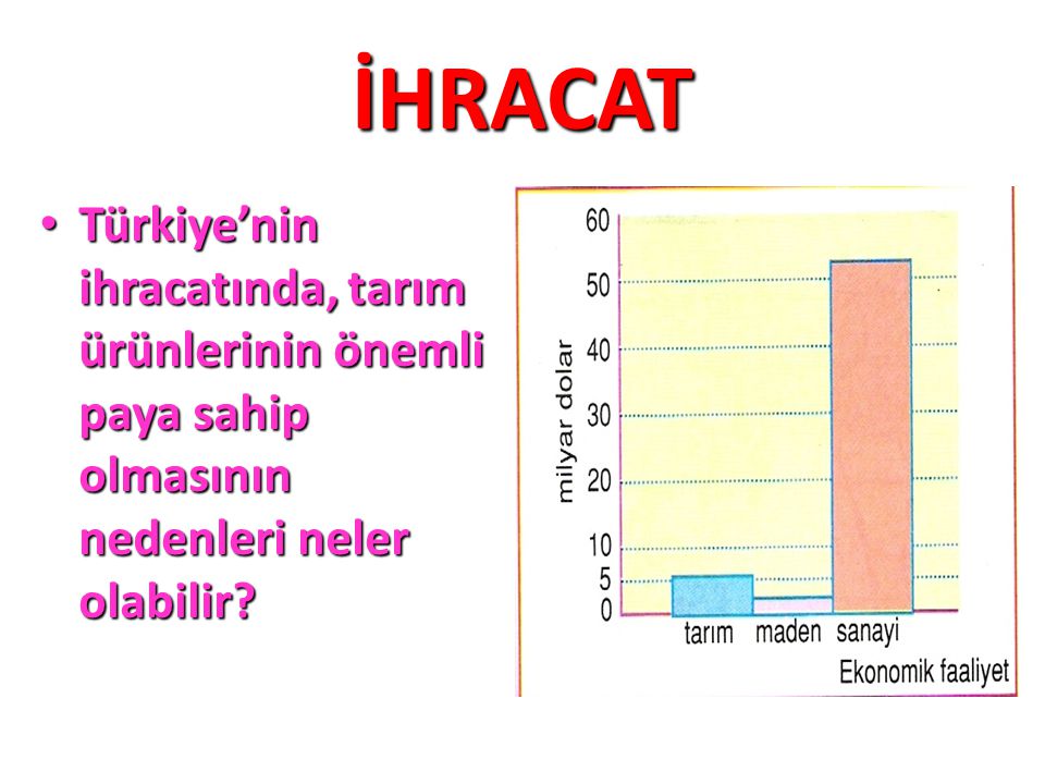 İHRACAT Türkiye’nin ihracatında, tarım ürünlerinin önemli paya sahip olmasının nedenleri neler olabilir