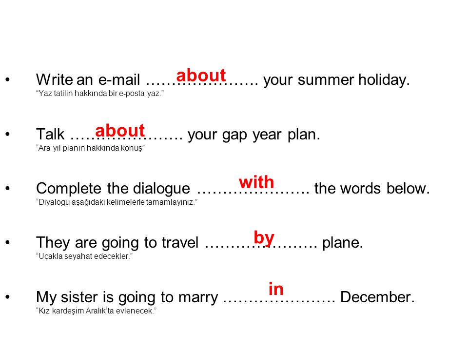 Write an  …………………. your summer holiday