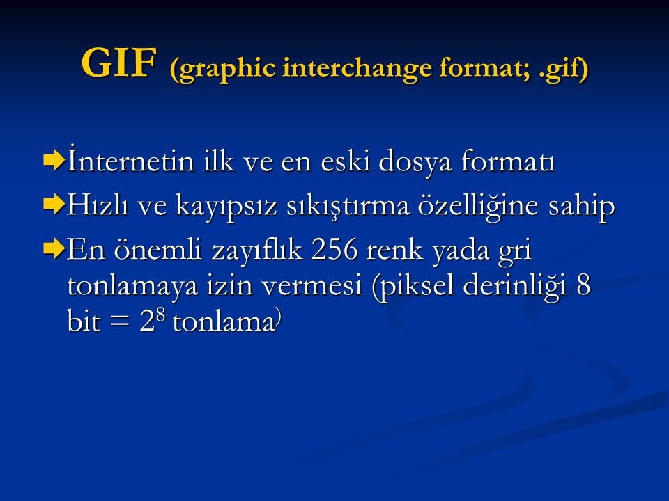 GIF (graphic interchange format; .gif)
