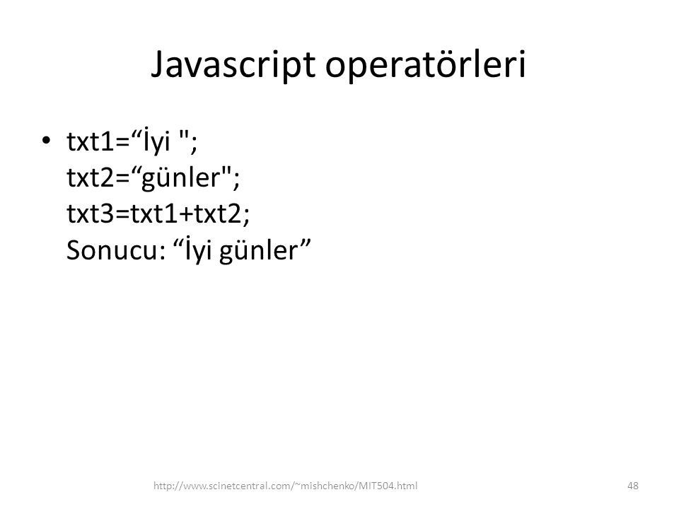 Javascript operatörleri