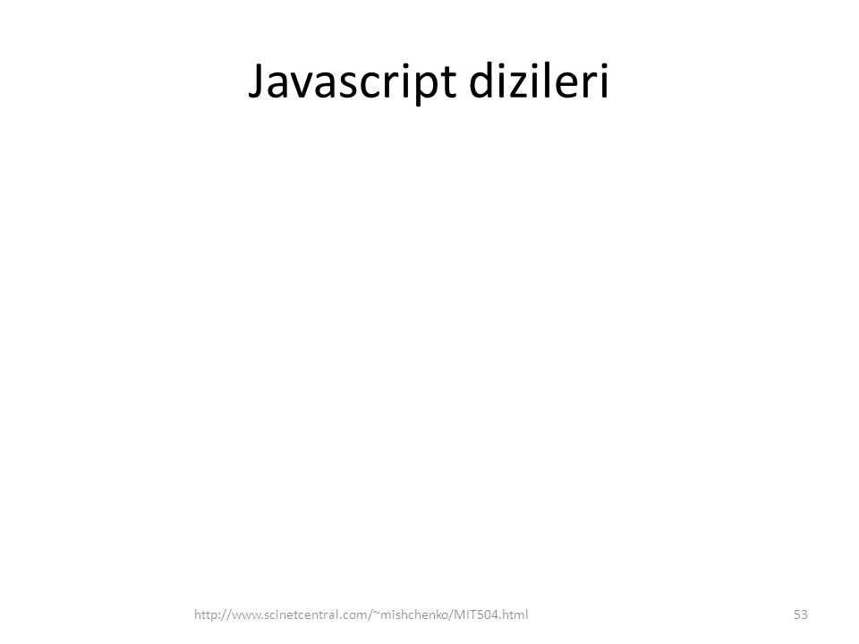 Javascript dizileri
