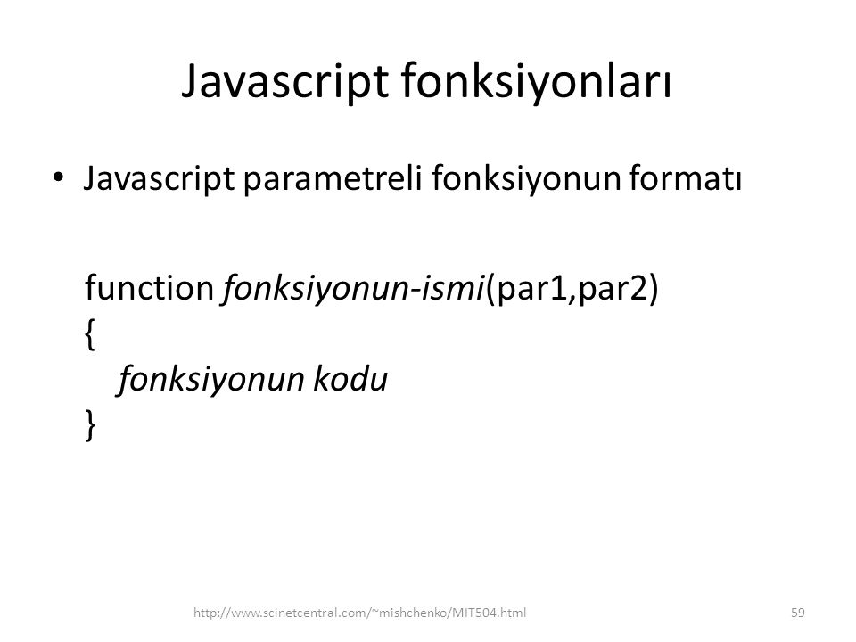 Javascript fonksiyonları
