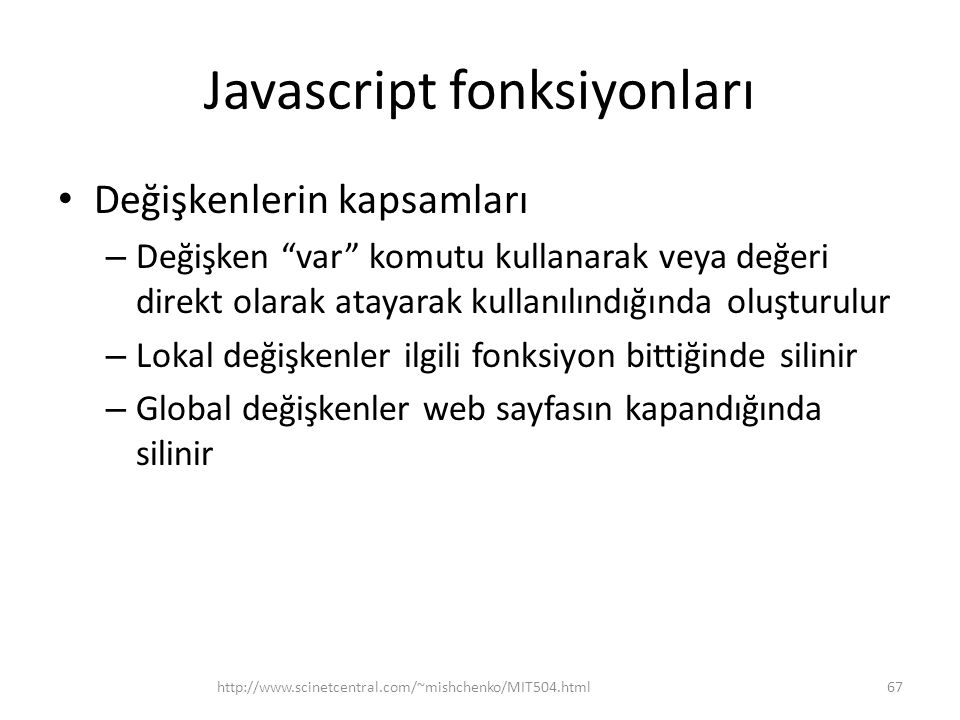 Javascript fonksiyonları