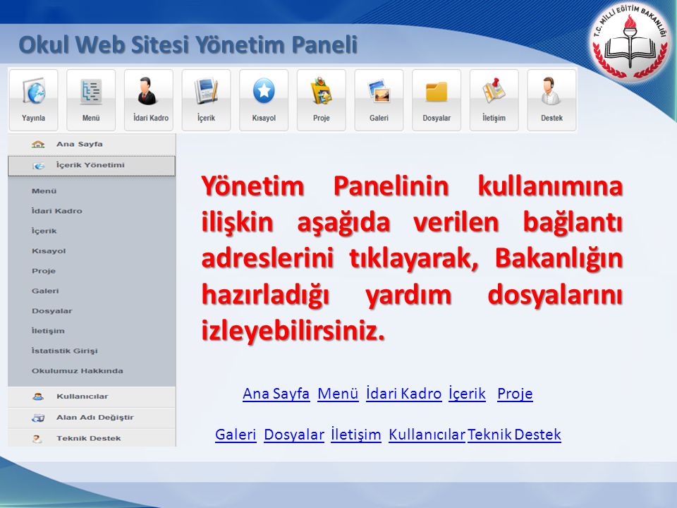 Okul Web Sitesi Yönetim Paneli