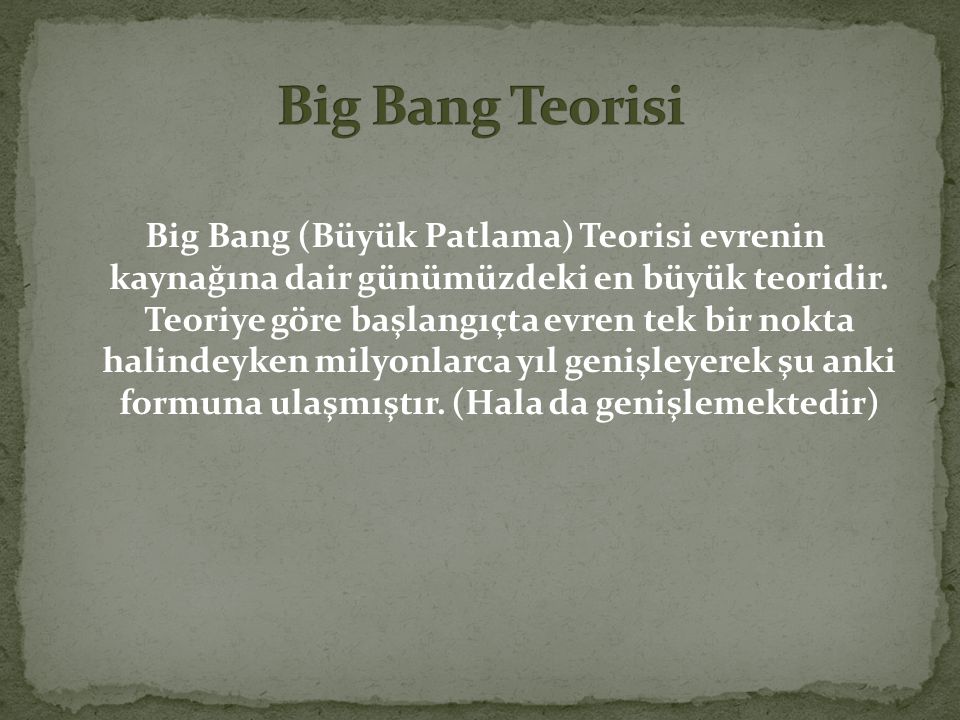 Big Bang Teorisi