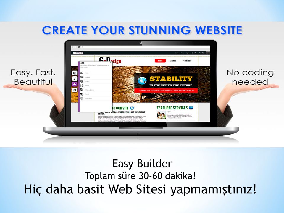 Hiç daha basit Web Sitesi yapmamıştınız!