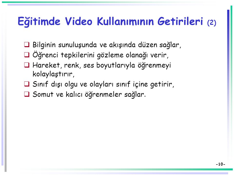 Eğitimde Video Kullanımının Getirileri (2)