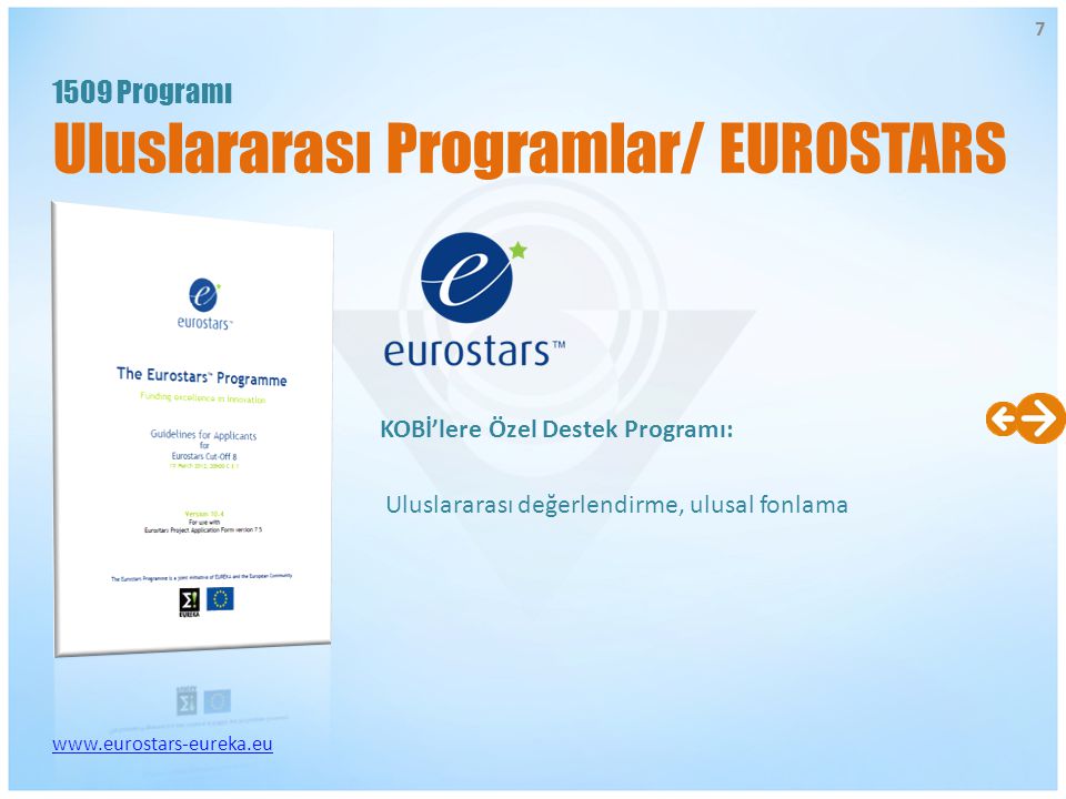 1509 Programı Uluslararası Programlar/ EUROSTARS