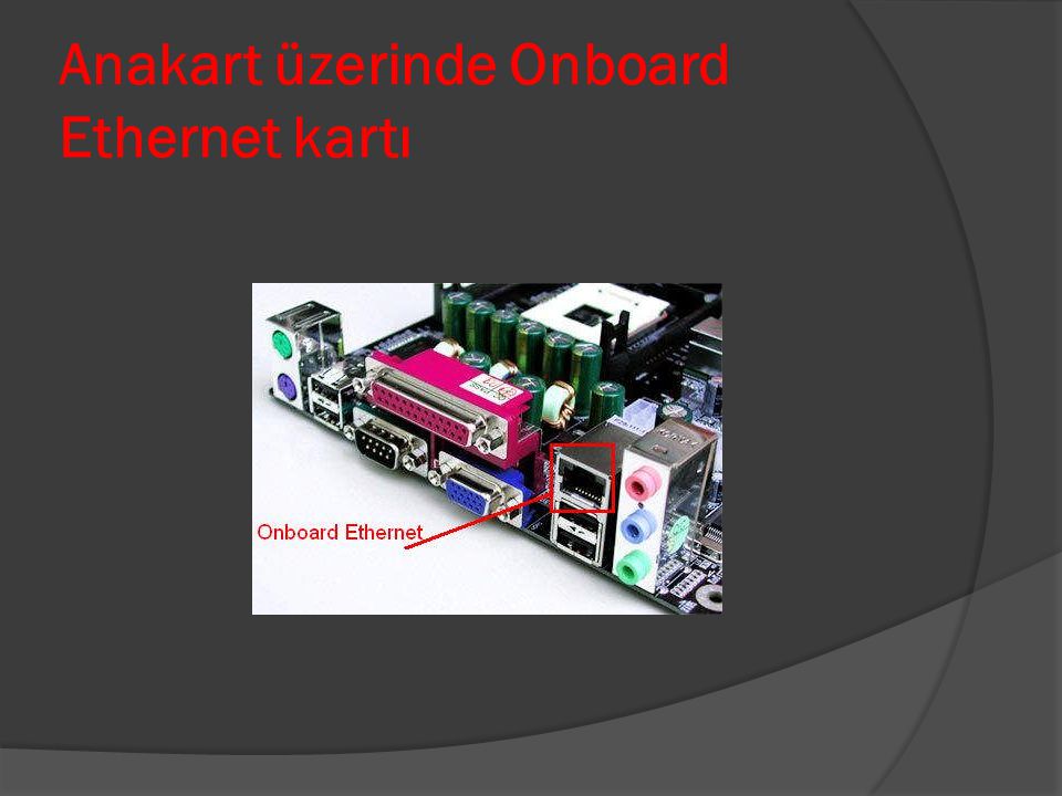 Anakart üzerinde Onboard Ethernet kartı