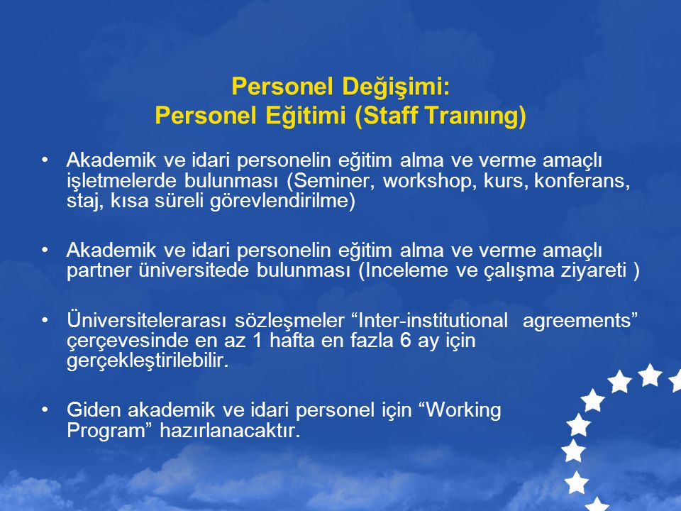 Personel Değişimi: Personel Eğitimi (Staff Traınıng)