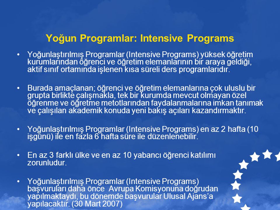 Yoğun Programlar: Intensive Programs