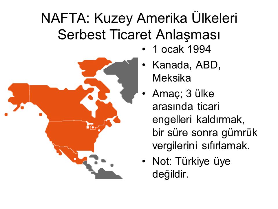 NAFTA: Kuzey Amerika Ülkeleri Serbest Ticaret Anlaşması