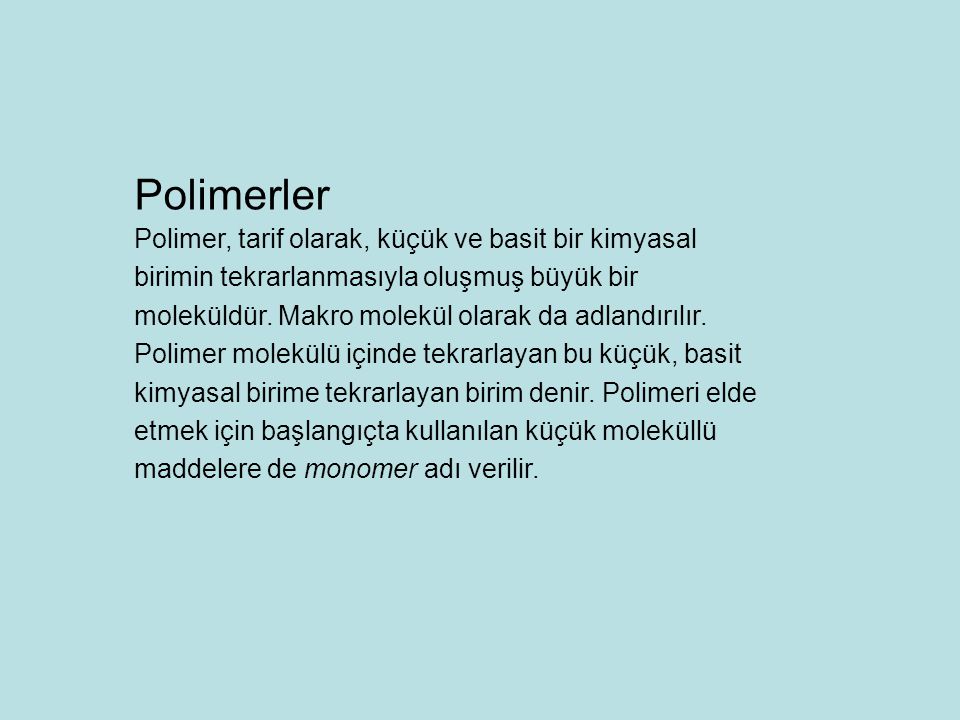 Polimerler