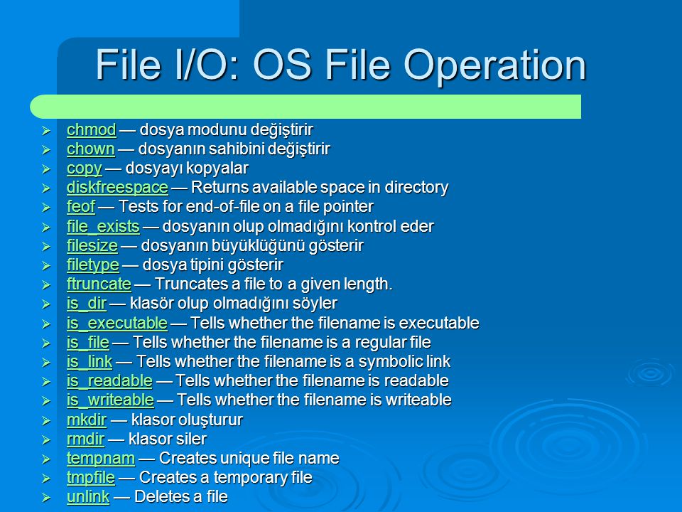 File I/O: OS File Operation