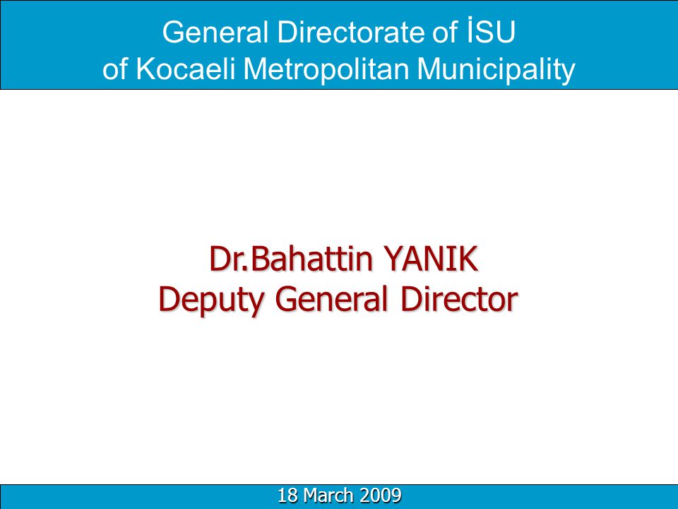 General Directorate of İSU of Kocaeli Metropolitan Municipality