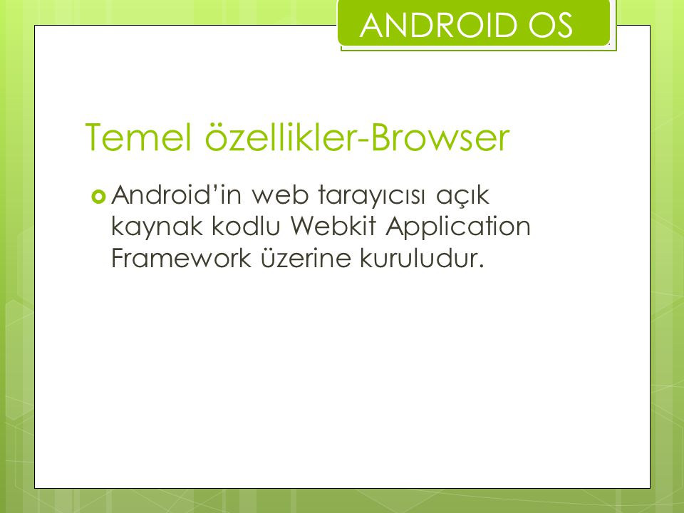 Temel özellikler-Browser