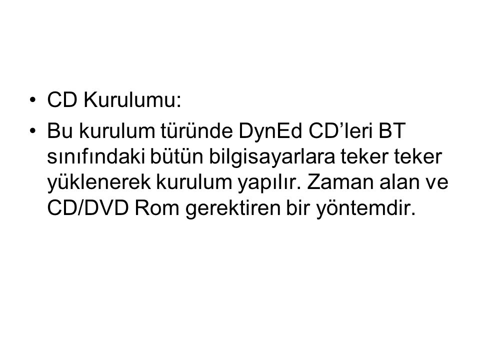 CD Kurulumu: