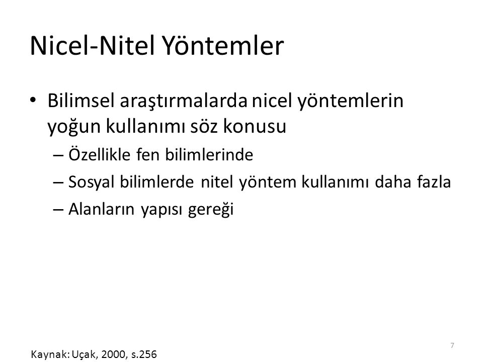 Nicel-Nitel Yöntemler