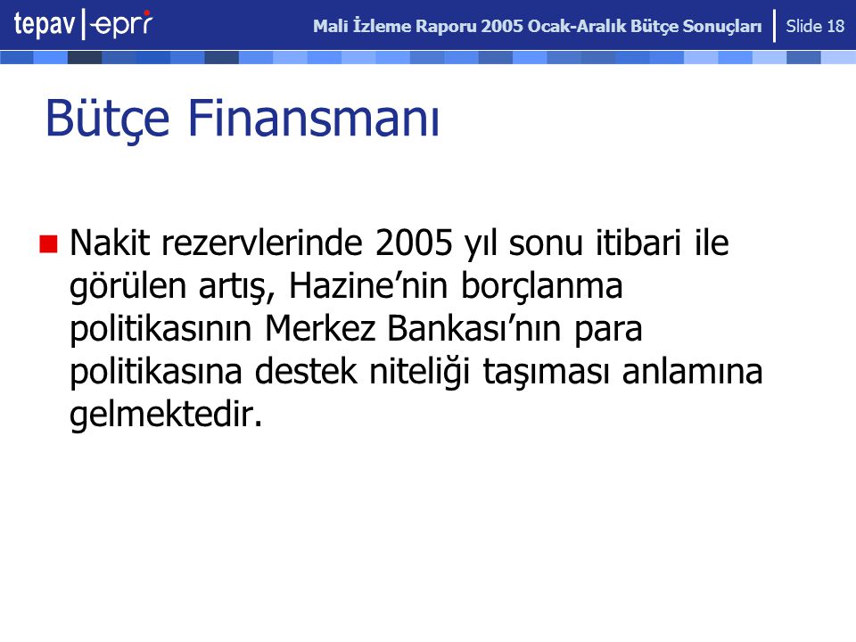 Mali İzleme Raporu 2005 Ocak-Aralık Bütçe Sonuçları
