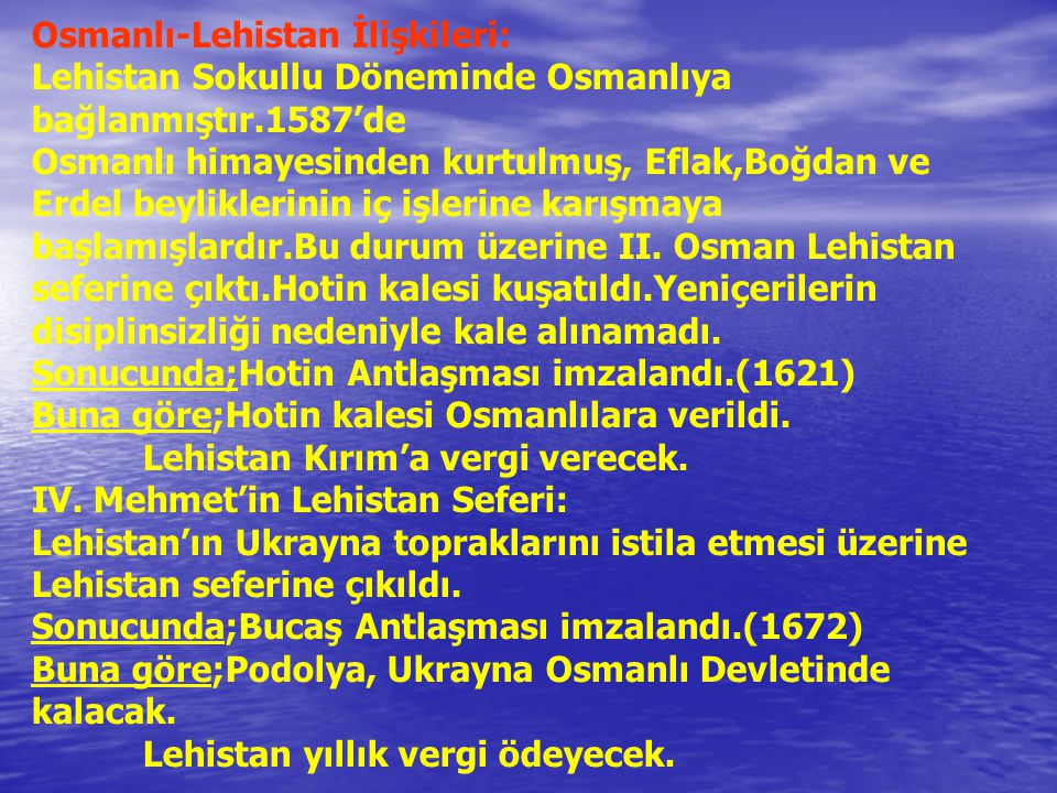 Osmanlı-Lehistan İlişkileri: