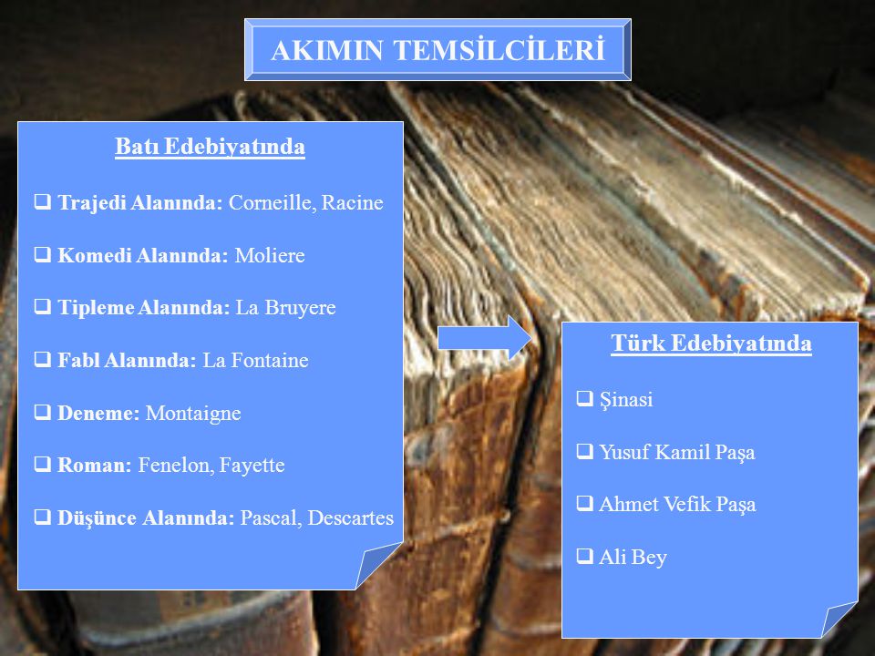 AKIMIN TEMSİLCİLERİ Türk Edebiyatında Batı Edebiyatında