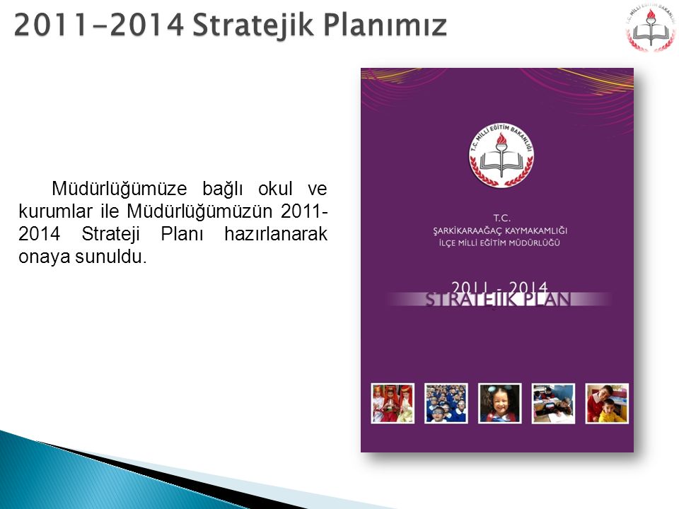 Stratejik Planımız Müdürlüğümüze bağlı okul ve kurumlar ile Müdürlüğümüzün Strateji Planı hazırlanarak onaya sunuldu.