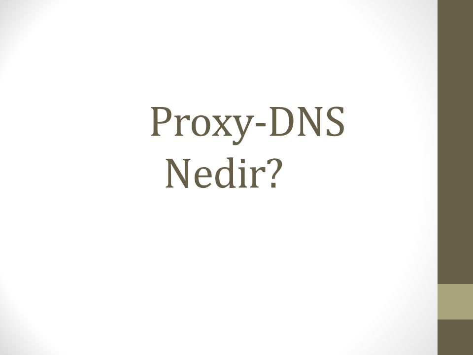 Proxy-DNS Nedir