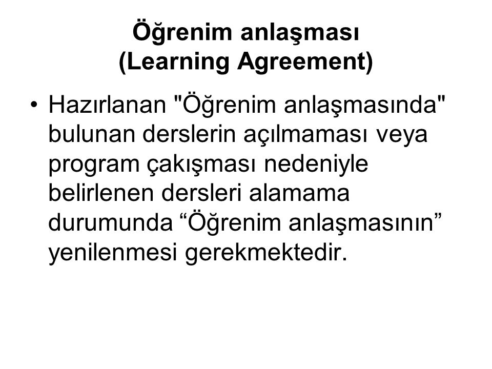 Öğrenim anlaşması (Learning Agreement)