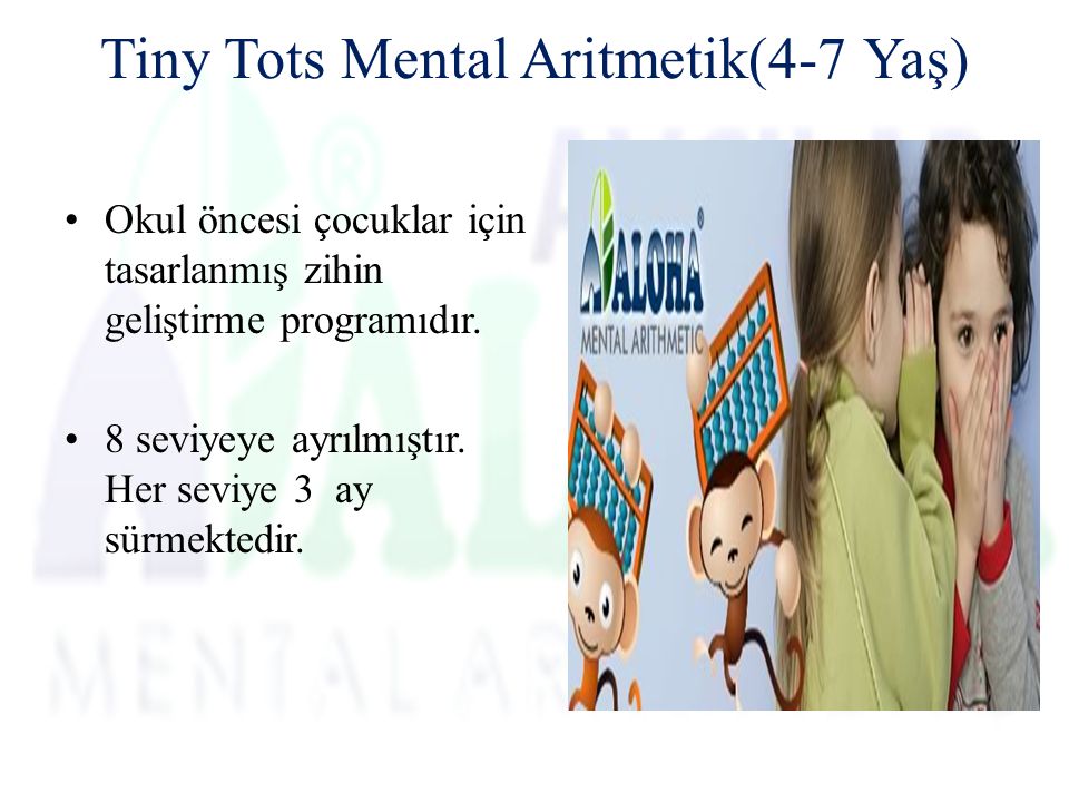 Tiny Tots Mental Aritmetik(4-7 Yaş)