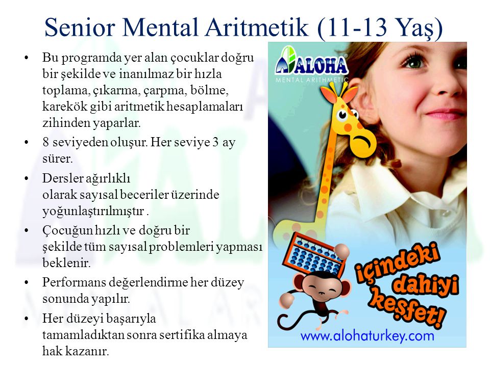 Senior Mental Aritmetik (11-13 Yaş)