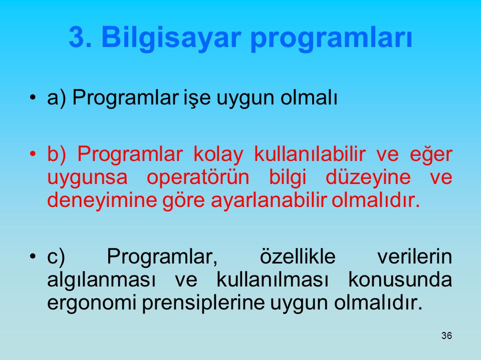 3. Bilgisayar programları