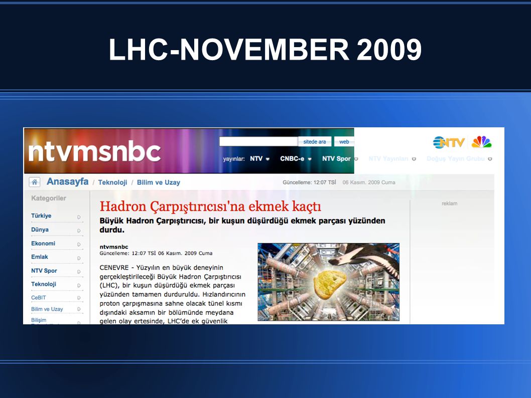 LHC-NOVEMBER 2009