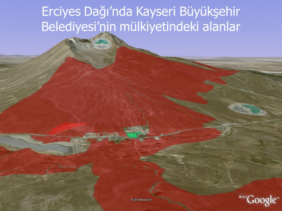 Erciyes Dağı’nda Kayseri Büyükşehir Belediyesi’nin mülkiyetindeki alanlar
