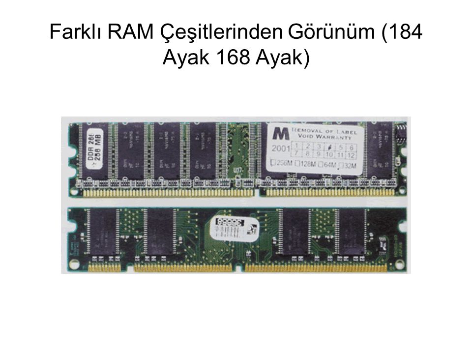 Farklı RAM Çeşitlerinden Görünüm (184 Ayak 168 Ayak)