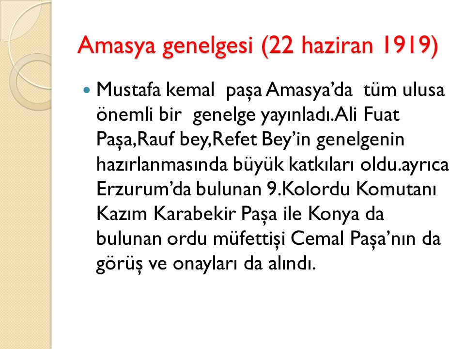 Amasya genelgesi (22 haziran 1919)